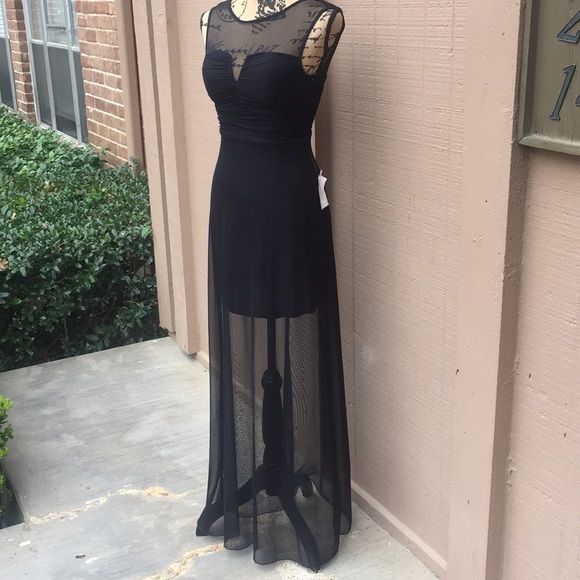 Sz 2 B Darlin Black Maxi Dress NWT - Picture 5 of 6